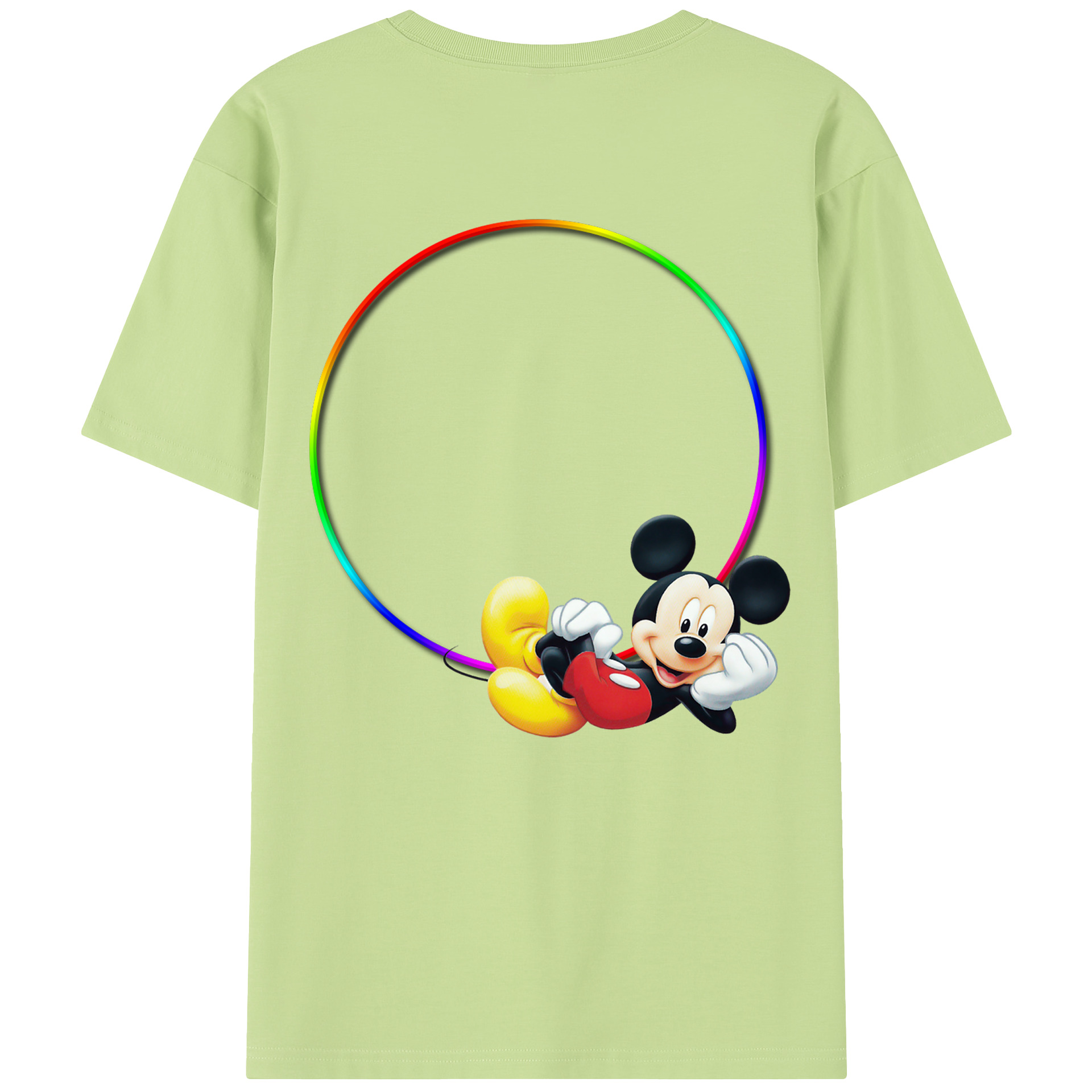 ミッキーマウス Mickey Mouse 綿100％半袖Tシャツ（背面プリント）